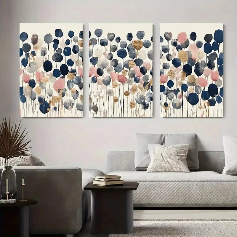 3pcs Abstract Floral Watercolor Flower Metal Print Ready to Hang Art