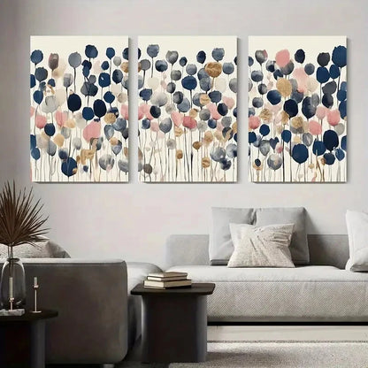 3pcs Abstract Floral Watercolor Flower Metal Print Ready to Hang Art