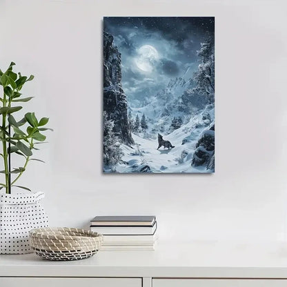 Steampunk Wolf Playful Wrestling Scene Painting 40x60cm Metal Print Ready to Hang