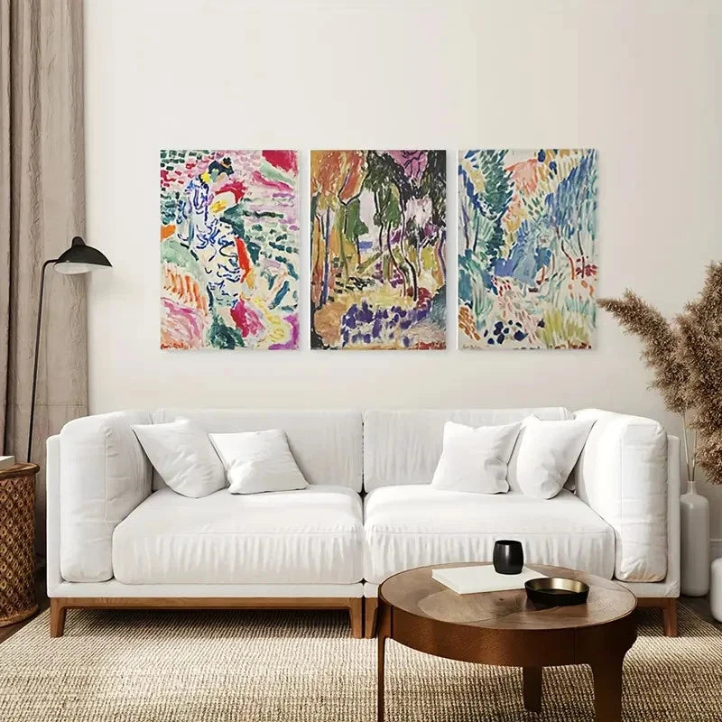 3pcs Abstract Henri Matisse Painting Metal Print Ready to Hang Art