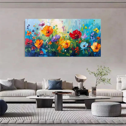 Abstract Floral Blooming Flower Wall Art Canvas Office Home Room Framed 120x60cm