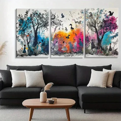 3pcs Colorful Nature Fantasy Dreamscape Perfect  Wall Art Set Canvas Unframed - High Quality Print 100% Australian Made Wall Canvas