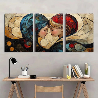 3pcs Abstract Floral Design Youngsters Metal Print Ready to Hang Art