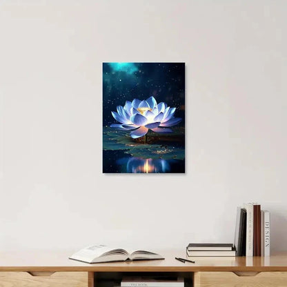Beautiful Carnation Colorful Lotus Flower Painting 40x60cm Metal Print Ready to Hang