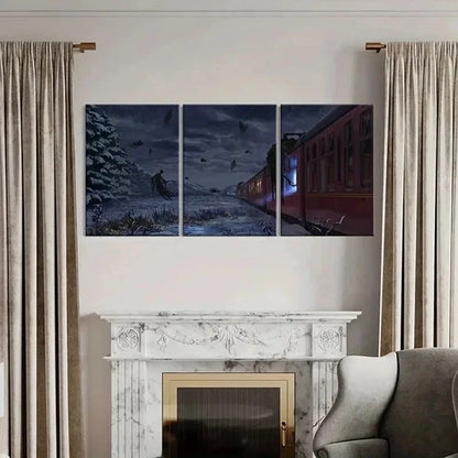 3pcs Featuring Wizards Ghosts & Winter Scene Wall Art Canvas Unframed - High Quality Print 100% Australian Made Wall Canvas