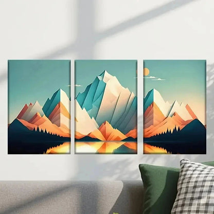 3pcs Mountain Landscape with a Lake Wall Art Set Canvas Framed 40x60cm - High Quality Print 100% Australian Made Wall Canvas Ready to Hang