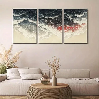 3pcs Abstract Ocean Wave Modern Coastal Wall Art Canvas Unframed - High Quality Print 100% Australian Made Wall Canvas