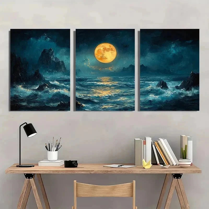 3pcs Abstract Mountain Landscape Nature Perfect Wall Art Set Canvas Framed 40x60cm - High Quality Print 100% Australian Made Wall Canvas Ready to Hang