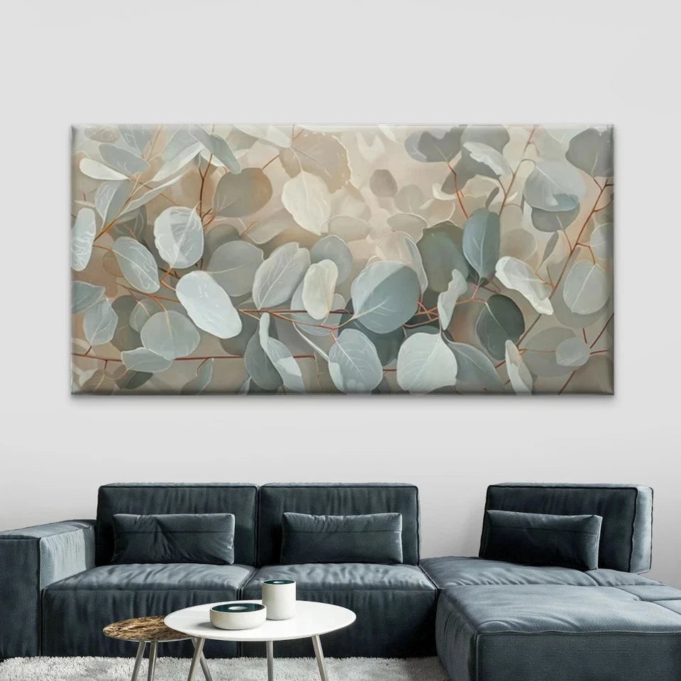 Eucalyptus Leaves Botanical Wall Art Canvas Office Home Room Framed 120x60cm