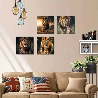 4pcs Hat and Four Leaf Clover Wall Art Canvas Framed