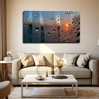 Water Spray On The Glass Wall Art Canvas Office Home Room Framed 120x60cm