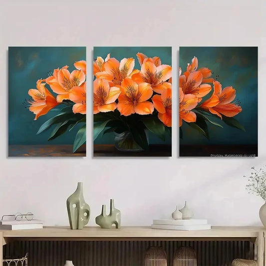 3pcs Lilies Peruvian Nature Beauty Perfect Wall Art Set Canvas Framed 40x60cm - High Quality Print 100% Australian Made Wall Canvas Ready to Hang