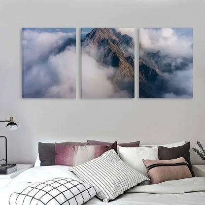 3pcs Vibrant Colors, Serene Cloudy Sky & Peaks  Wall Art Set Canvas Framed 60x90cm - High Quality Print 100% Australian Made Wall Canvas Ready to Hang