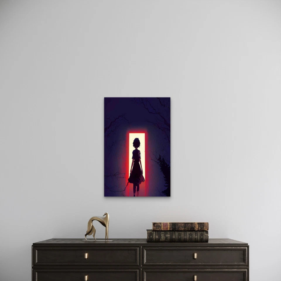 Cute Girl Portrait Anime Metal Print Ready to Hang