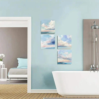 4pcscloud sceneWall Art Canvas Framed