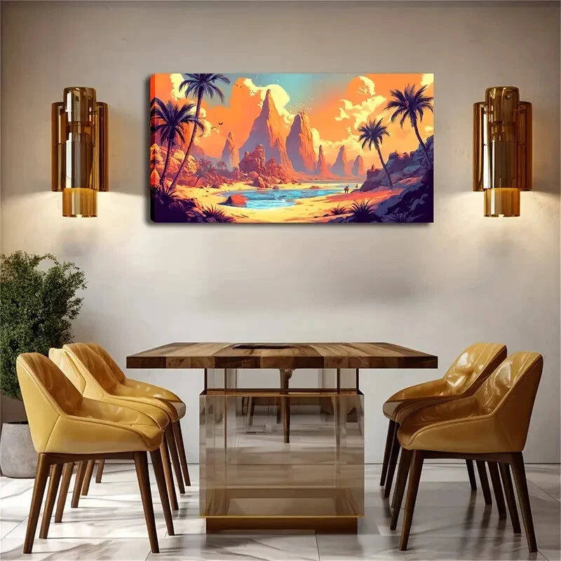 Modern Minimalist Rock Peaks Wall Art Canvas Office Home Room Framed 120x60cm