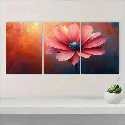 3pcs Painting Print Pink Flower Art  W   Wall Art Set Canvas Framed 50x70cm - High Quality Print 100% Australian Made Wall Canvas Ready to Hang