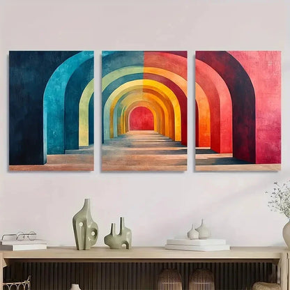 3pcs Arches Abstract Shape Dustin Way Perfect Wall Art Set Canvas Framed 40x60cm - High Quality Print 100% Australian Made Wall Canvas Ready to Hang