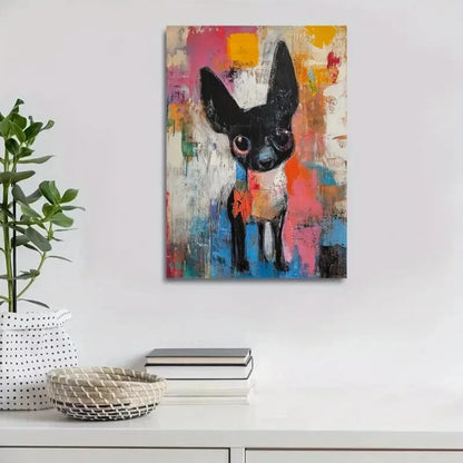 Contemporary Abstract Chihuahua Painting 40x60cm Metal Print Ready to Hang