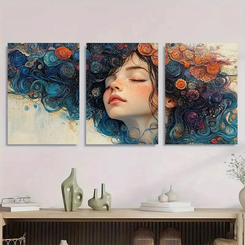 3pcs Whimsical Giclée One of Each Perfect Wall Art Set Canvas Framed 40x60cm - High Quality Print 100% Australian Made Wall Canvas Ready to Hang