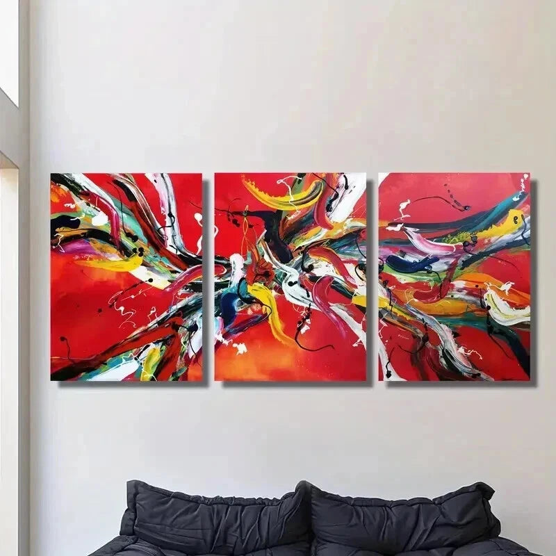 3pcs Abstract Oil Painting Decoration Wall Art Set Canvas Framed 40x60cm - High Quality Print 100% Australian Made Wall Canvas Ready to Hang