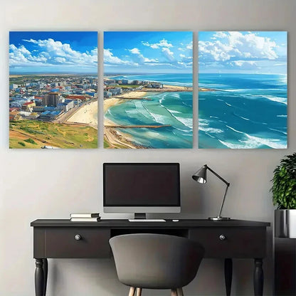 3pcs Port Elizabeth South Africa Metal Print Ready to Hang Art