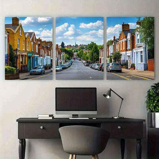 3pcs Baxley England British Décor Perfect Wall Art Set Canvas Framed 60x90cm - High Quality Print 100% Australian Made Wall Canvas Ready to Hang