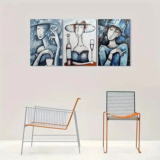 3pcs Triptych Lion and Lioness Wildlife Animal Metal Print Ready to Hang Art