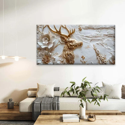 Nature’s Gilded Grace Wall Art Canvas Office Home Room Framed 120x60cm