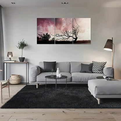 3pcs Modern Abstract Tree Silhouette Metal Print Ready to Hang Art