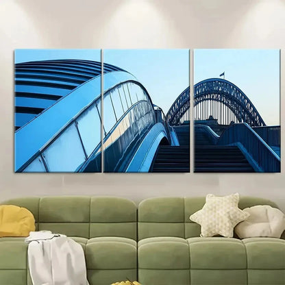 3pcs Gates head Millennium Bridge Perfect Wall Art Set Canvas Framed 40x60cm - High Quality Print 100% Australian Made Wall Canvas Ready to Hang