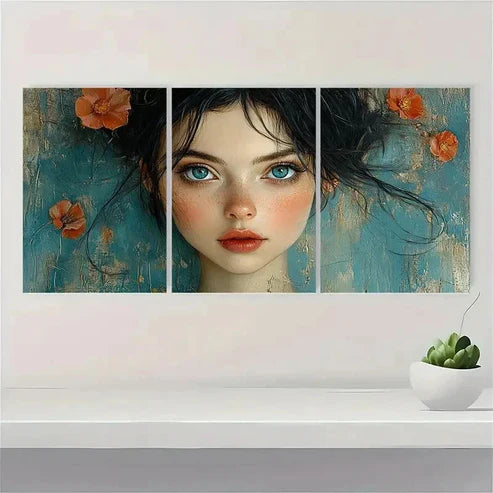 3pcs Beauty Girl Fine Wall Art Canvas Unframed - High Quality Print 100% Australian Made Wall Canvas