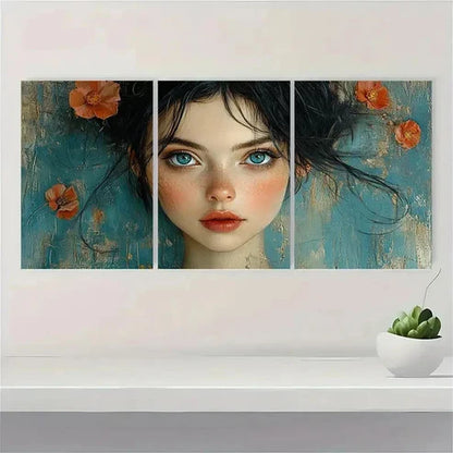 3pcs Beauty Girl Fine Wall Art Canvas Unframed - High Quality Print 100% Australian Made Wall Canvas
