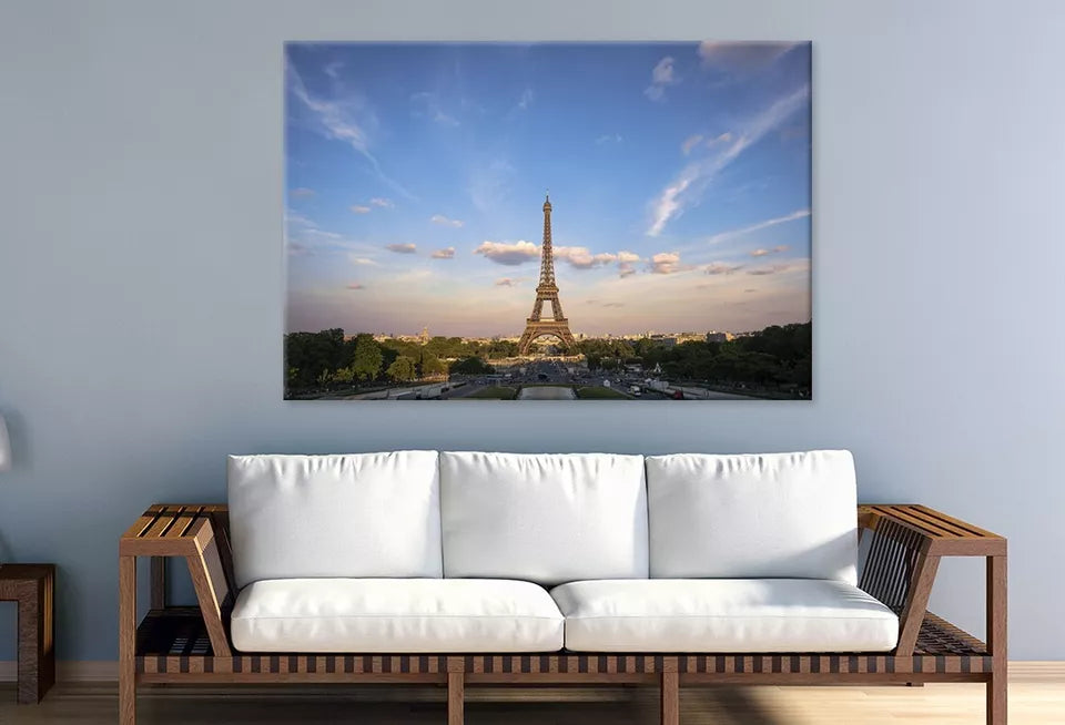 Vibrant Eiffel Tower At Sunset Wall Art Decor 100% Australian Made