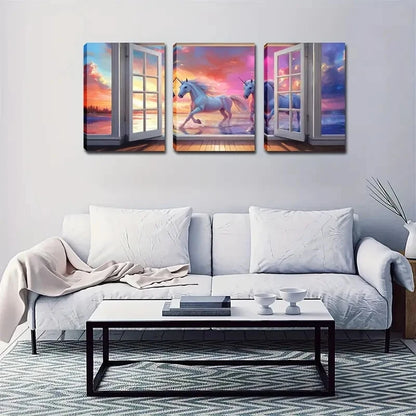 3pcs Stunning Sky Scene In White Décor Perfect Wall Art Set Canvas Framed 40x60cm - High Quality Print 100% Australian Made Wall Canvas Ready to Hang