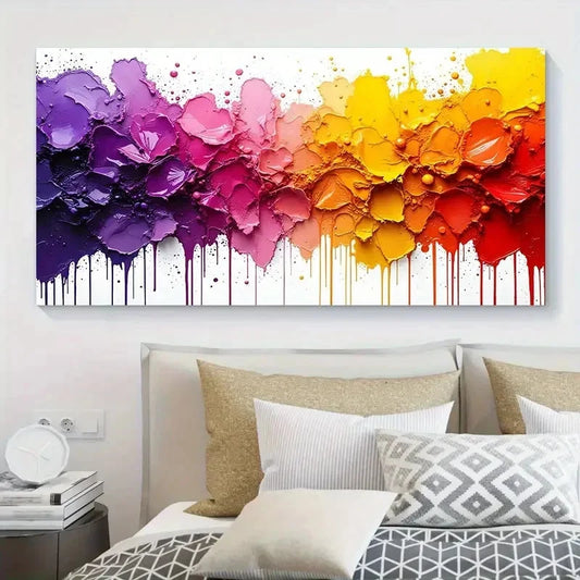 Modern Minimalist Vibrant Wall Art Canvas Office Home Room Framed 120x60cm
