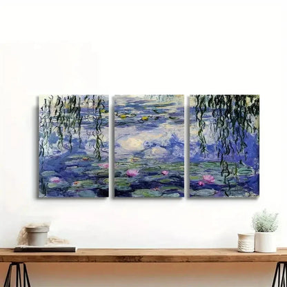 3pcs Claude Monet Water Lilies Metal Print Ready to Hang Art