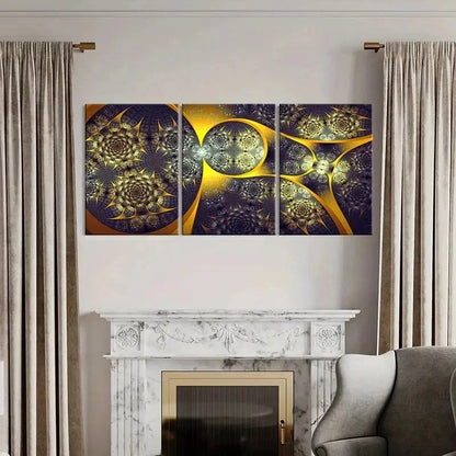 3pcs Shapes Composed Of Colorful Lines Wall Art Set Canvas Framed 40x60cm - High Quality Print 100% Australian Made Wall Canvas Ready to Hang