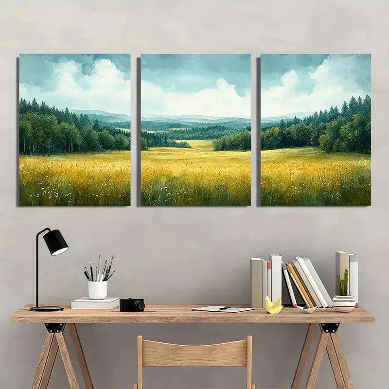3pcs Rustic Countryside Landscape Perfect Wall Art Set Canvas Framed 40x60cm - High Quality Print 100% Australian Made Wall Canvas Ready to Hang