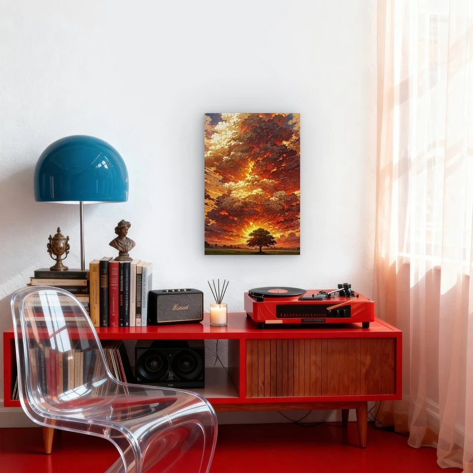 Erupting Sky Tree Vista 60x90cm Metal Print Ready to Hang