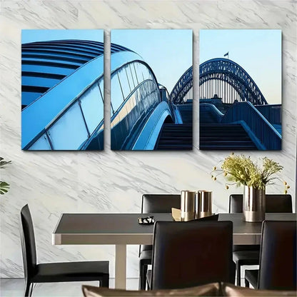 3pcs Gates head Millennium Bridge Perfect Wall Art Set Canvas Framed 40x60cm - High Quality Print 100% Australian Made Wall Canvas Ready to Hang