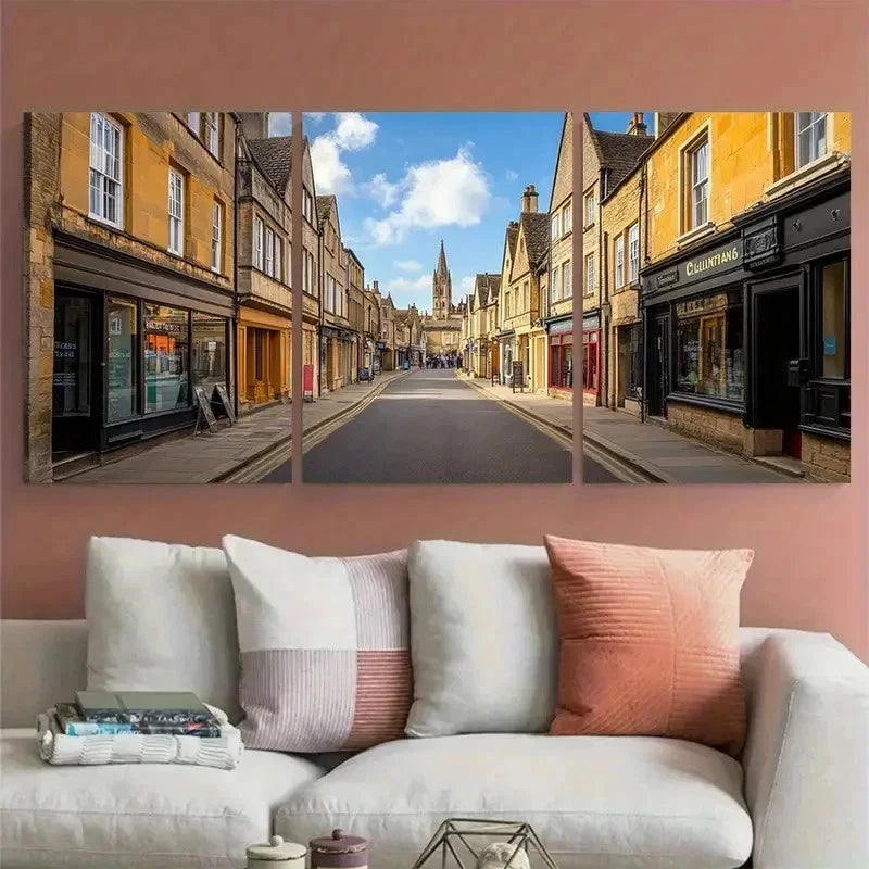 3pcs Cheltenham Cotswold's Architecture Perfect Wall Art Canvas Framed 60x90cm