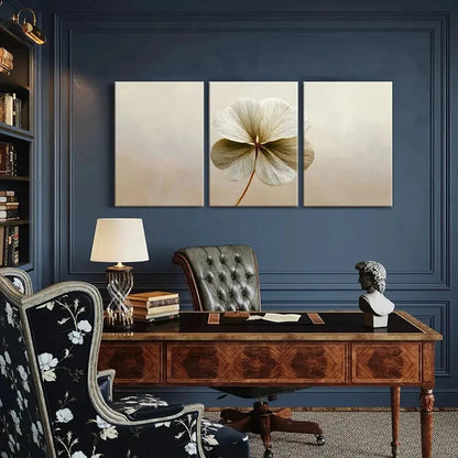 3pcs Abstract Floral Art Elegant Design Soft Metal Print Ready to Hang Art