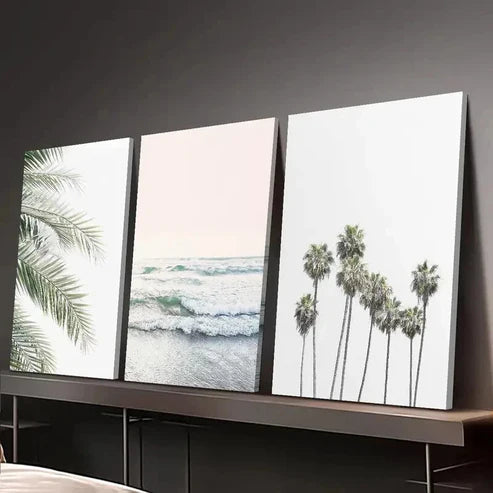3pcs Beach House Decoration Coastal Mural Wall Art Set Canvas Unframed - High Quality Print 100% Australian Made Wall Canvas