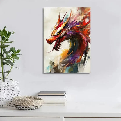 Beautiful Abstract Dragon Contemporary Painting 40x60cm Metal Print Ready to Hang