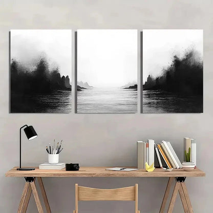 3pcs Mystic Coast Abstract Serene Beach Landscape Metal Print Ready to Hang Art