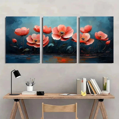 3pcs Pink Flower Handicrafts Decoration Wall Art Set Canvas Framed 40x60cm - High Quality Print 100% Australian Made Wall Canvas Ready to Hang