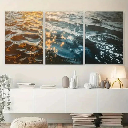 3pcs Water Reflection Water Wall Art Canvas Unframed - High Quality Print 100% Australian Made Wall Canvas