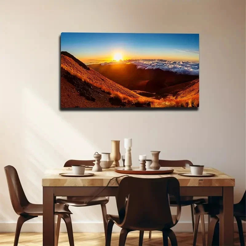 Magnificent Sunrise Wall Art Canvas Office Home Room Framed 120x60cm