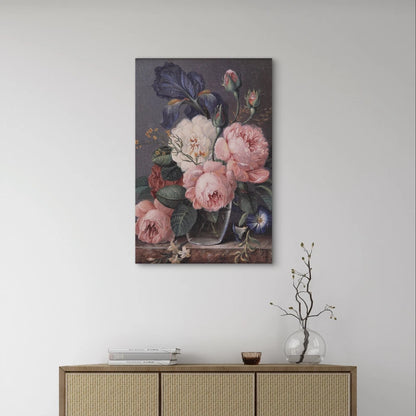 Classical Vintage Still Life Floral Bouquet 40x60cm Metal Print Ready to Hang